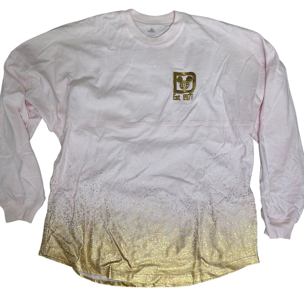 Walt Disney World light pink and gold confetti 2021 spirit jersey New year small